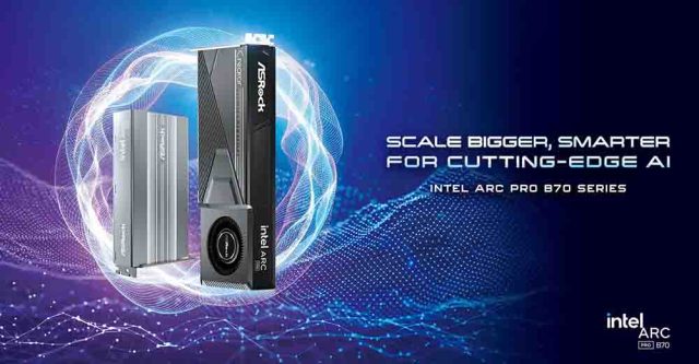ASRock presentó sus nuevas Intel Arc Pro B70 para impulsar la IA y el rendimiento profesional