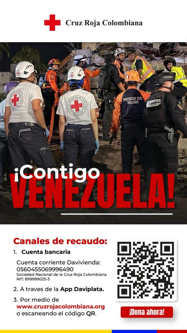 Cruz Roja Colombiana activa ayuda humanitaria para apoyar a Venezuela tras los recientes sismos