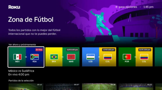 La Zona de Fútbol de Roku se convierte en guía para encontrar dónde ver los partidos en Colombia